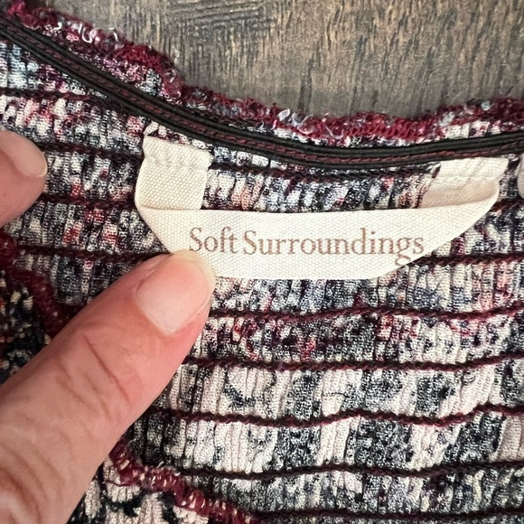 Soft Surroundings Smocked Macelo Print Maxi Dress Size Women’s Small Multicolor - Picture 6 of 11